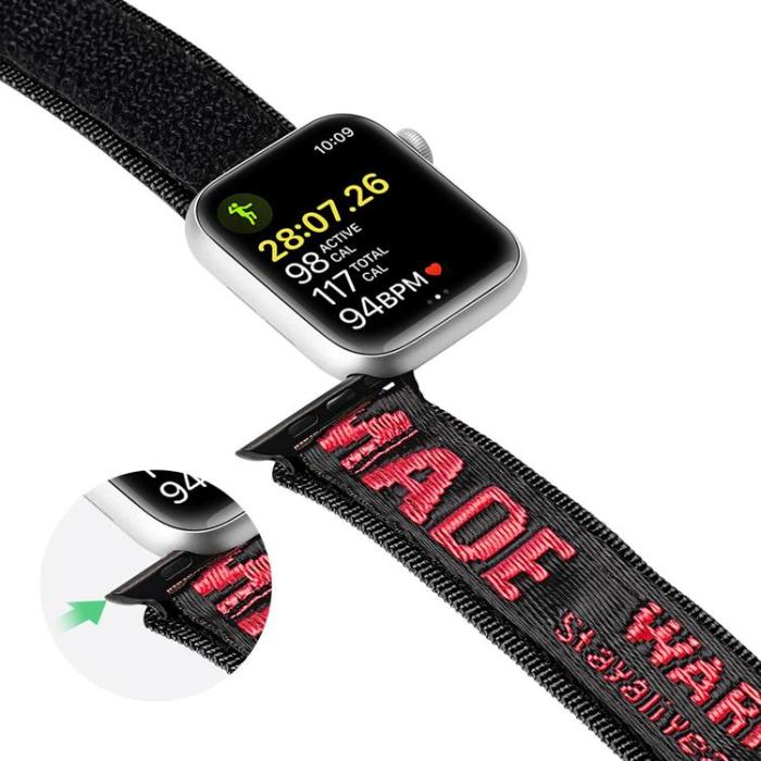 Dux Ducis - Dux Ducis Apple Watch 4/5/6/7/8/SE/Ultra (49/45/44/42mm) Armband Nylon - Röd