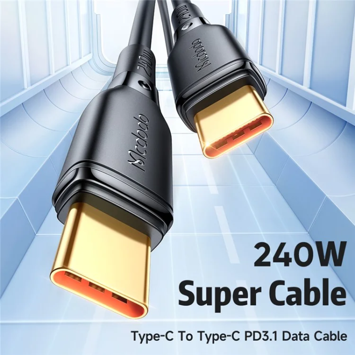 MCDODO - MCDODO USB-C - USB-C 240W Kabel 1.2m CA-3310 MDD PD - Svart