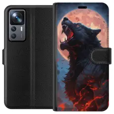 Gustaf - Pl&aring;nboksfodral till Xiaomi 12T Pro med Ylande varg