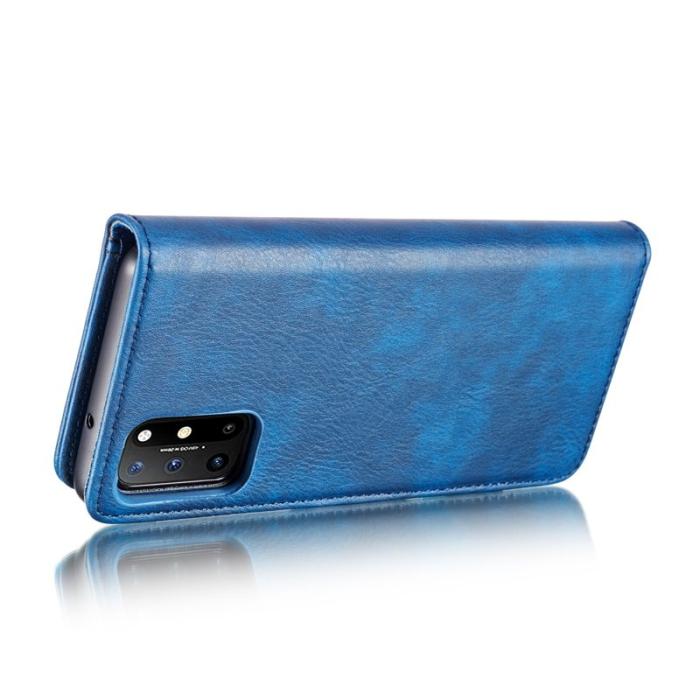 DG.MING - DG.MING OnePlus 8T Äkta Läder Plånboksfodral Blå