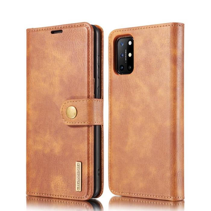 DG.MING - DG.MING OnePlus 8T Äkta Läder Plånboksfodral Brun