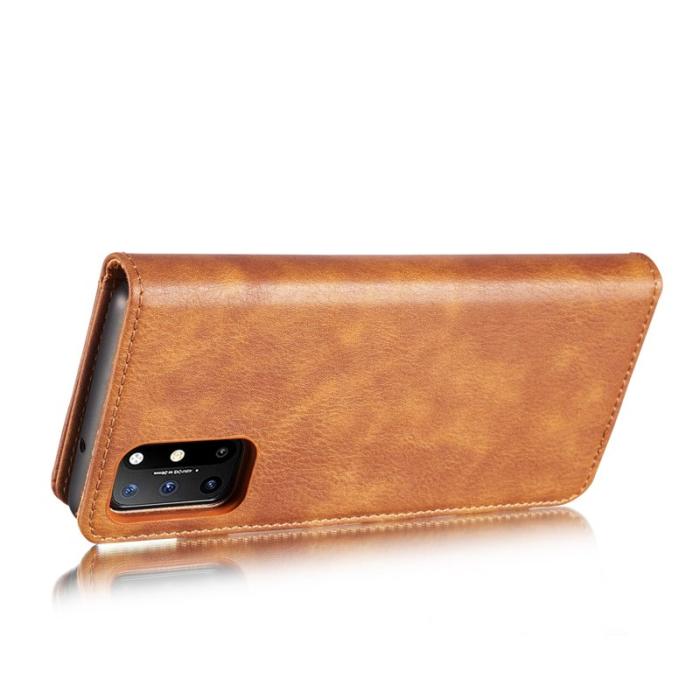 DG.MING - DG.MING OnePlus 8T Äkta Läder Plånboksfodral Brun