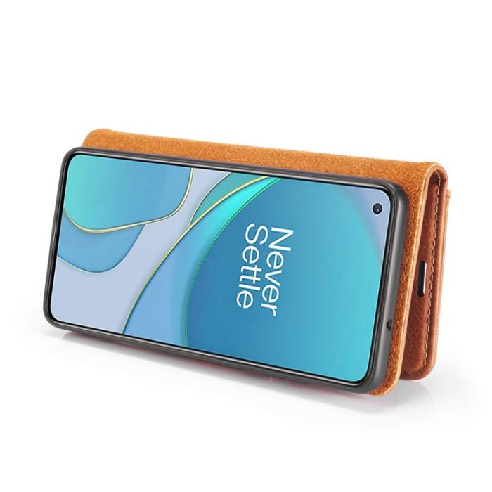 DG.MING - DG.MING OnePlus 8T Äkta Läder Plånboksfodral Brun
