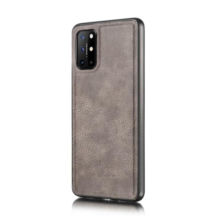 DG.MING - DG.MING OnePlus 8T Äkta Läder Plånboksfodral Grå