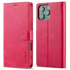 LC.imeeke - LC.IMEEKE iPhone 16 Pro Pl&aring;nboksfodral Konstl&auml;der - Rosa