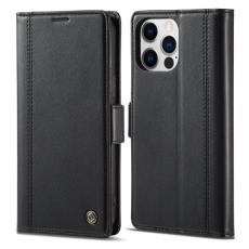 LC.imeeke - LC.IMEEKE iPhone 16 Pro Pl&aring;nboksfodral Konstl&auml;der - Svart
