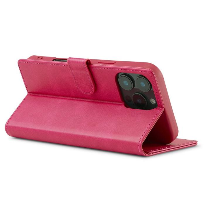 LC.imeeke - LC.IMEEKE iPhone 16 Pro Plånboksfodral Konstläder - Rosa