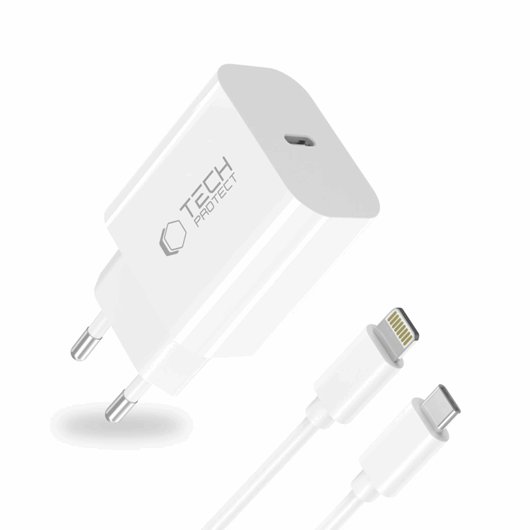 Tech-Protect Snabbladdare NC20W 1-Port Lightning Kabel PD 20W | 505295 | AlltMobil