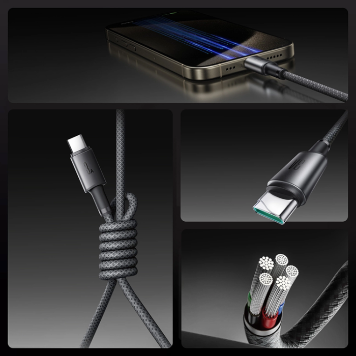 Joyroom - Joyroom S-A50 3A USB-A - USB-C kabel 1.2m - Grå