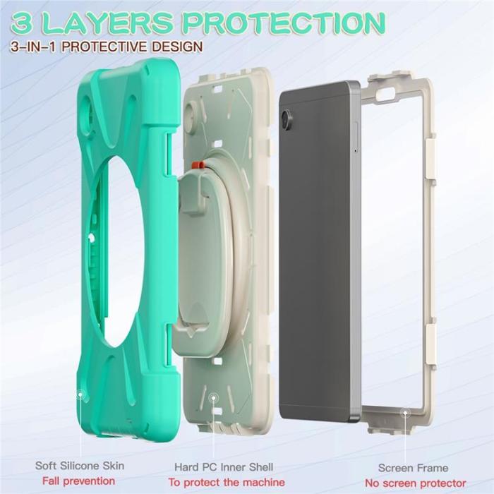 A-One Brand - Galaxy Tab A9 Skal Kickstand Handle Grip - Mintgrön