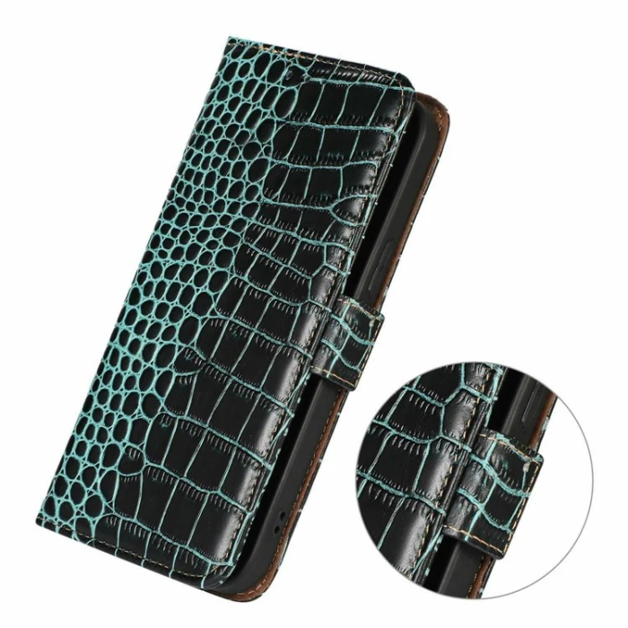 A-One Brand - iPhone 17 Pro Max Plånboksfodral Äkta läder Crocodile Texture