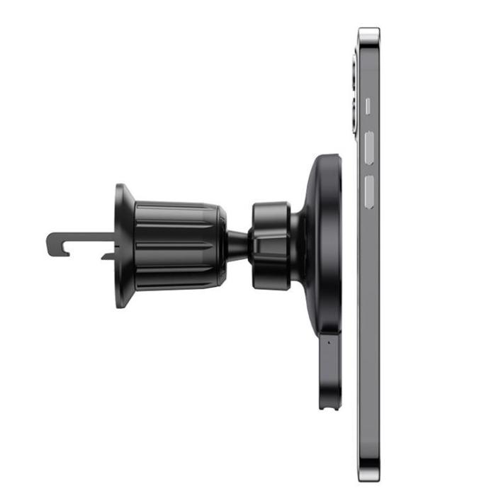 Hoco - Hoco MagSafe Bilhållare Med 15W Trådlös Laddning för Luftventil CA85 - Svart