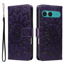 A-One Brand - Sony Xperia 10 VII Plånboksfodral Sunflower Imprinted - Lila