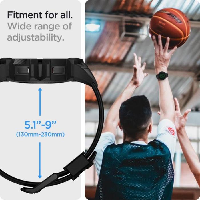 UTGATT - Spigen Galaxy Watch 4/5 (44mm) Strap Rugged Armor Pro - Charcoal Grå