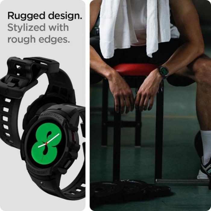UTGATT - Spigen Galaxy Watch 4/5 (44mm) Strap Rugged Armor Pro - Charcoal Grå