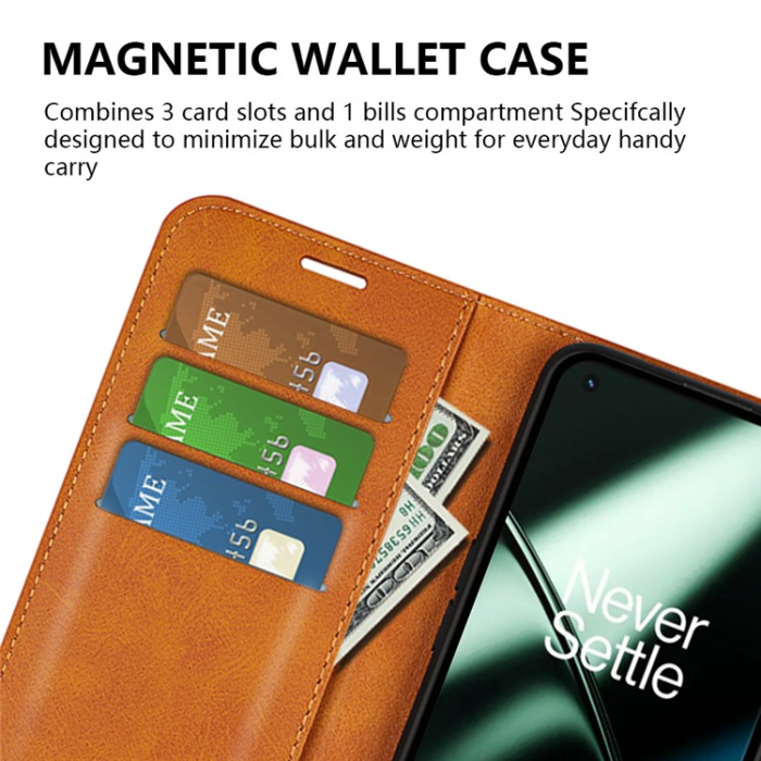 OEM - OnePlus 11 5G Plånboksfodral Calf Texture Flip - Blå
