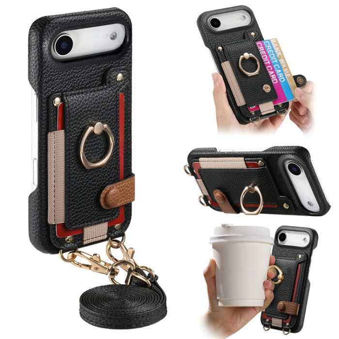 A-One Brand - iPhone Air Mobilskal med Korthållare Ring Kickstand