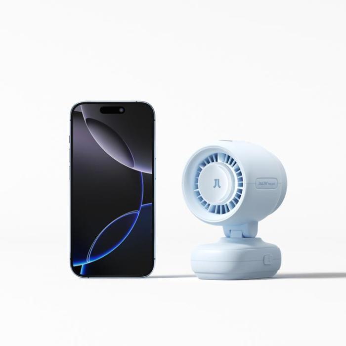 Jisulife - Jisulife Mini Barnefläkt 5000 mAh för Barnvagn med Tripod Fan 4 - Blå