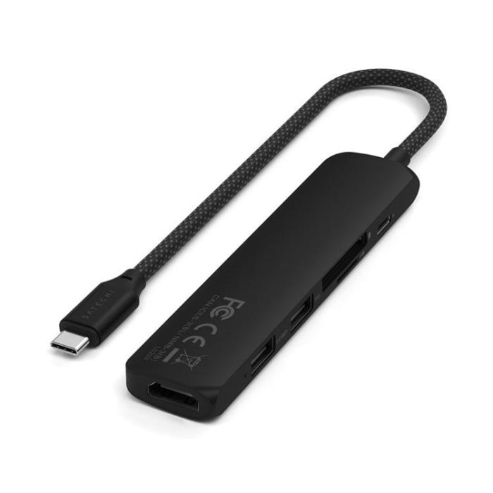 Satechi - Satechi 6-i-1 HUBB USB-C Slim Multiport Adapter - Svart