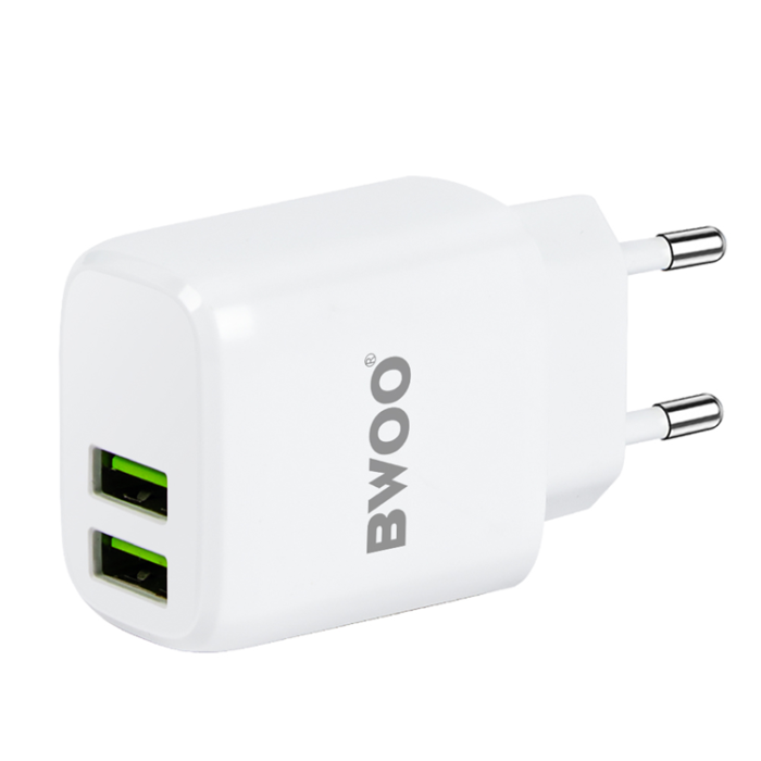 BWOO - BWOO Väggladdare 2xUSB-A + USB-C Kabel 1m - Vit