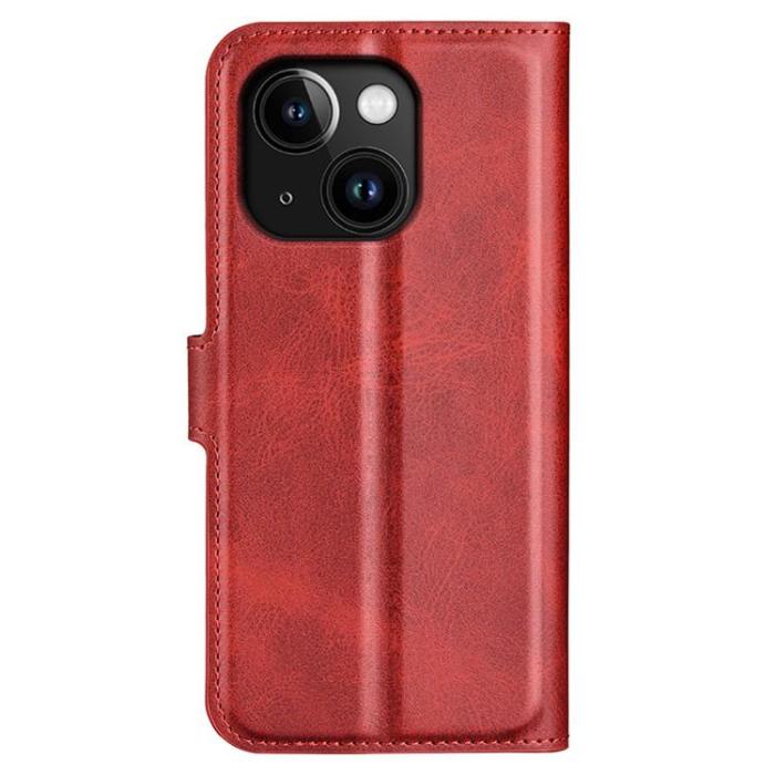 OEM - iPhone 15 Plånboksfodral Calf Flip Folio - Röd