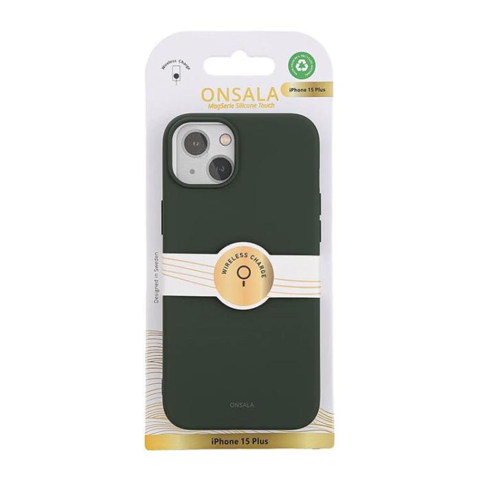 Onsala - Onsala iPhone 15 Plus Mobilskal MagSafe Silikon - Olive