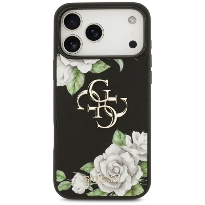 Guess - Guess iPhone 17 Pro Mobilskal Grained Roses - Svart