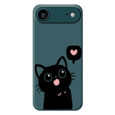 A-One Brand - iPhone Air Mobilskal Love Black Cat Pattern - Grön