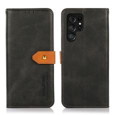 KHAZNEH - KHAZNEH Samsung Galaxy S26 Ultra Pl&aring;nboksfodral Konstl&auml;der Flip Cover - Svart