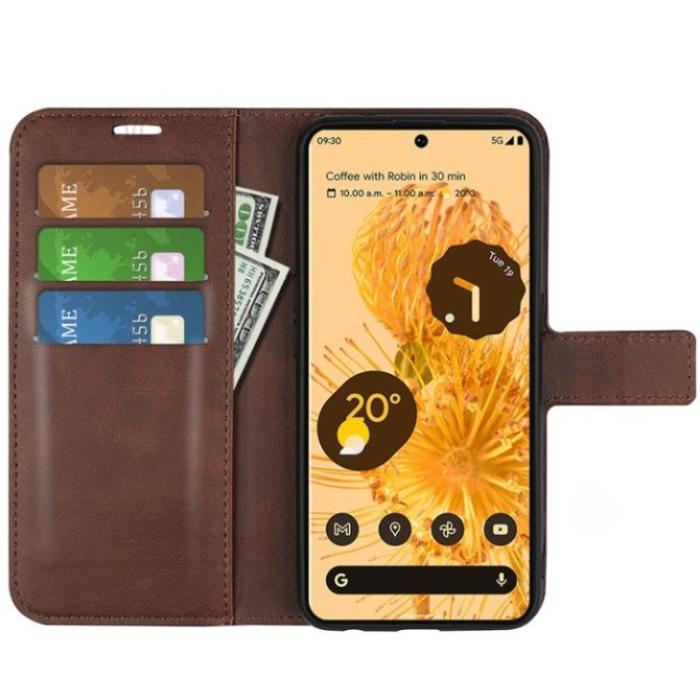 A-One Brand - Google Pixel 7 Plånboksfodral Drop-Proof PU Läder - Coffee