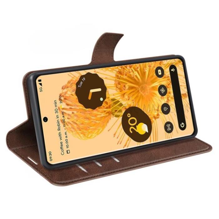A-One Brand - Google Pixel 7 Plånboksfodral Drop-Proof PU Läder - Coffee