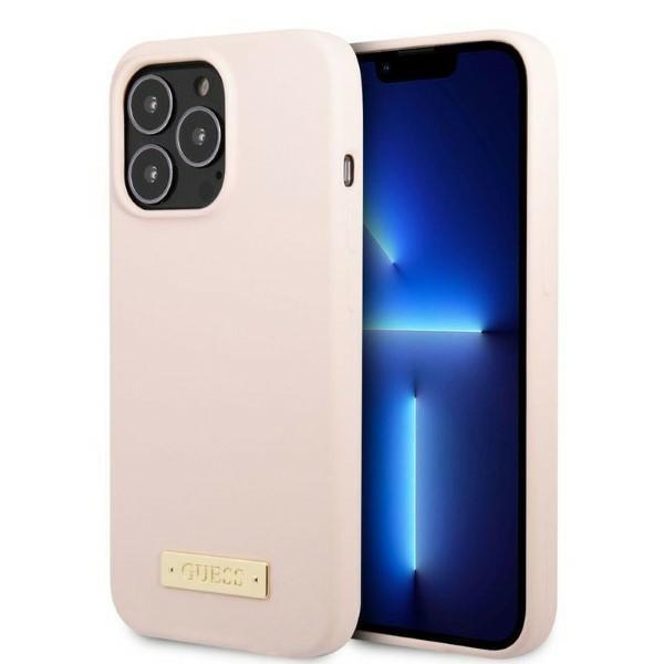 Guess iPhone 13 Pro Max Skal MagSafe Silicone Logo Plate - Rosa | 2353 | AlltMobil