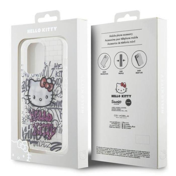 Hello Kitty - Hello Kitty iPhone 15 Pro Mobilskal IML Kitty On Bricks Graffiti