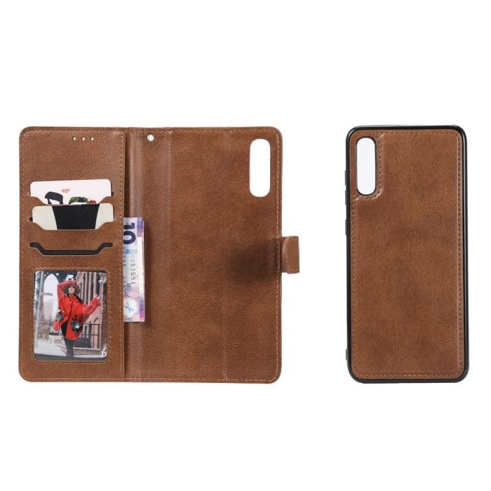 A-One Brand - 2-in-1 Detachable Plånboksfodral till Samsung Galaxy A70 - Brun
