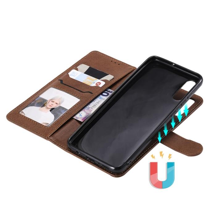 A-One Brand - 2-in-1 Detachable Plånboksfodral till Samsung Galaxy A70 - Brun