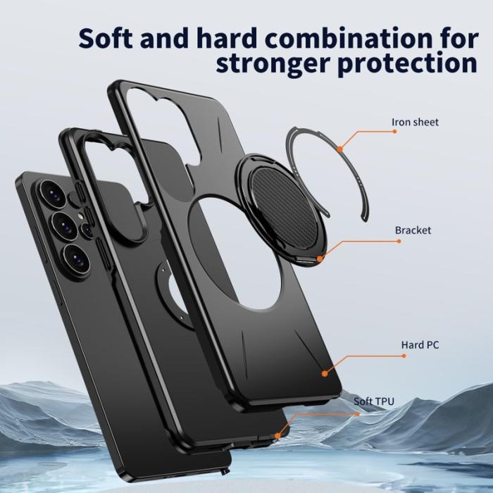 OEM - Mobilskal till Samsung Galaxy S26 Ultra Magnetiskt TPU + PC Baksida - Svart
