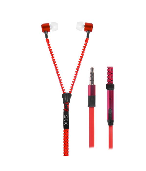 UTGATT5 - Groovez Zip Earphones 3.5 mm - Röd