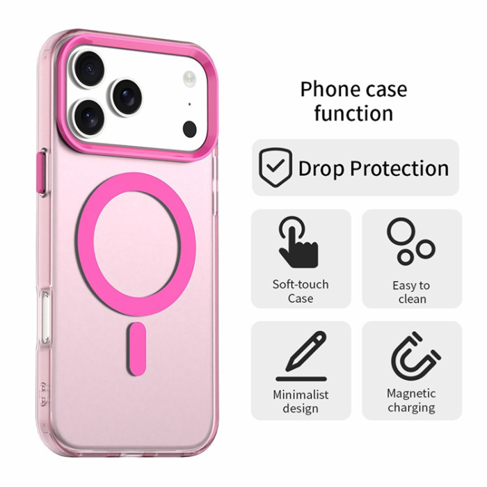 A-One Brand - iPhone 17 Pro Max Mobilskal MagSafe Anti Drop Hybrid - Röd