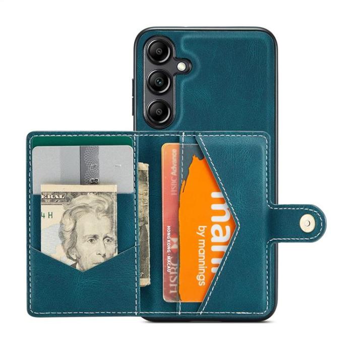 OEM - JEEHOOD Samsung Galaxy A14 4G/5G Mobilskal KonstLäder - Blå