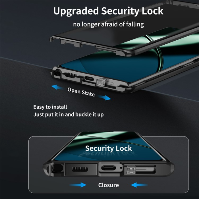 A-One Brand - OnePlus 11 5G Mobilskal Magnetic Metal Frame - Svart