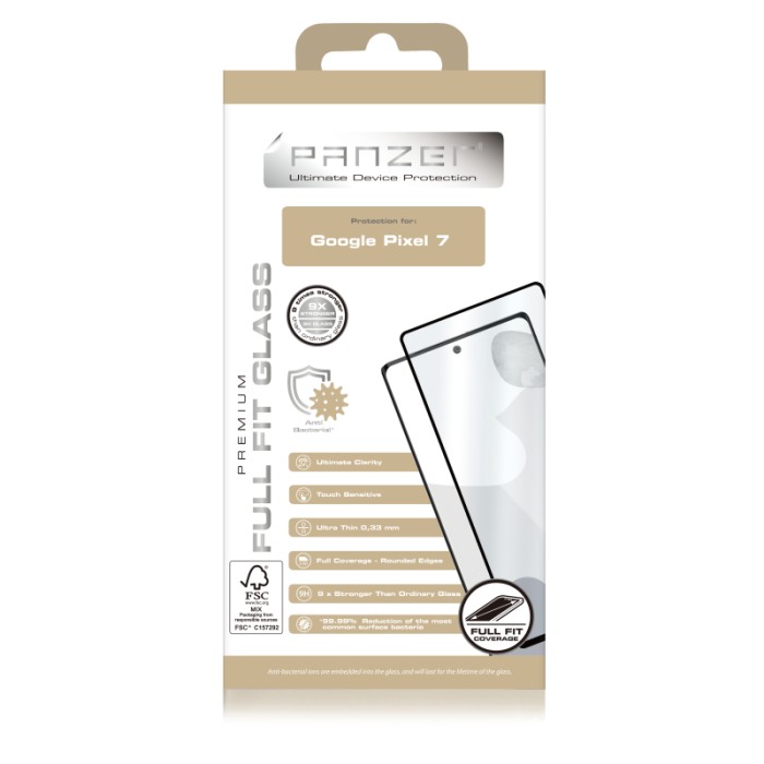 UTGATT1 - Panzer Google Pixel 7 Härdat glas Full Fit - Svart