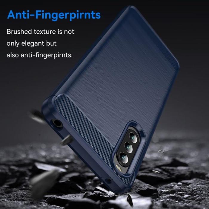 A-One Brand - Sony Xperia 10 IV Skal Carbon Fiber - Blå