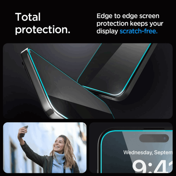 Spigen - [2-Pack] Spigen iPhone 15 Plus/16 Plus Härdat Glas Skärmskydd Privacy