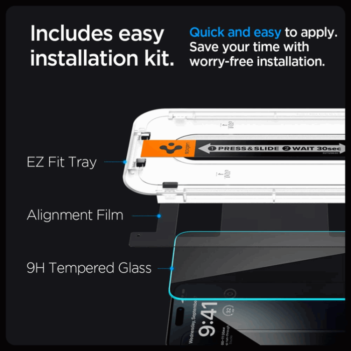 Spigen - [2-Pack] Spigen iPhone 15 Plus/16 Plus Härdat Glas Skärmskydd Privacy
