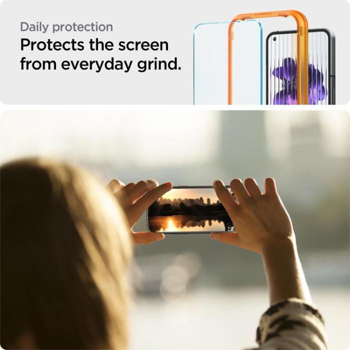 UTGATT - Spigen [2-Pack] Nothing Phone 1 Härdat Glas Skärmskydd Alm Glas.Tr Slim - Clear