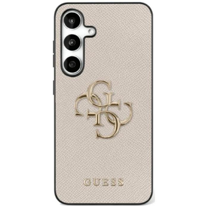 Guess - Guess Galaxy S25 Ultra Mobilskal Grained Big 4G Logo Small Classic - Beige
