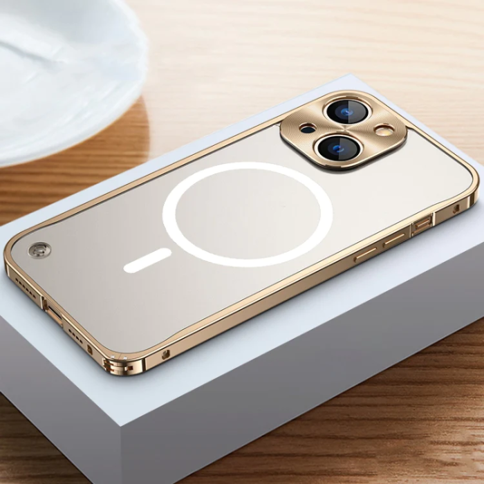 A-One Brand - iPhone 13 Skal Magsafe Metall Frame - Guld