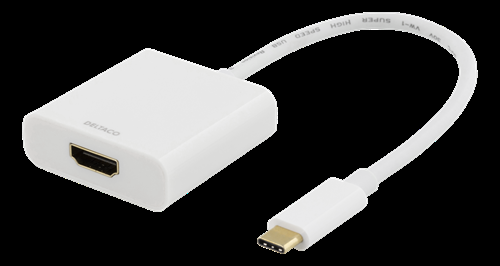 DELTACO USB-C till HDMI adapter - Vit | 3541 | AlltMobil