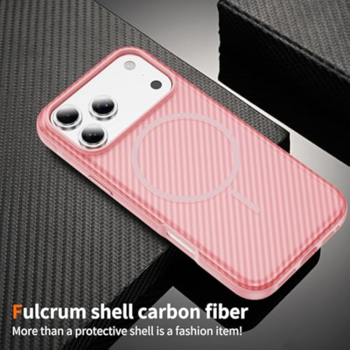 A-One Brand - iPhone 17 Pro Mobilskal MagSafe Carbon Fiber Anti-Slip