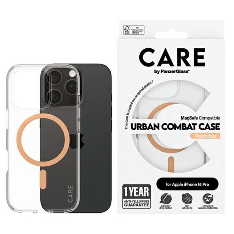 CARE By PanzerGlass iPhone 16 Pro Mobilskal MagSafe Flagship - Peachy | 2353 | AlltMobil